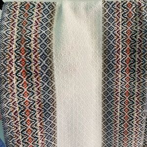 Alpaca Fair Isle Geometric Winter Scarf Colorful Fringe Wool Wrap